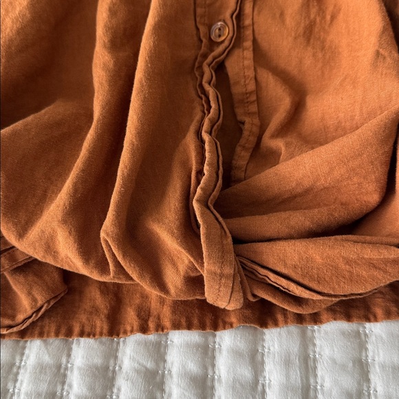 Young Fabulous & Broke Linen Twist Knot Button Front Shirt | Size Small - Picture 3 of 3